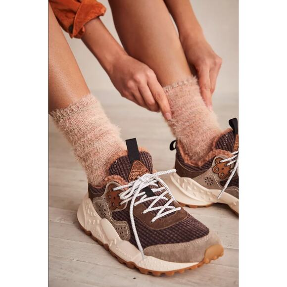 Flower Mountain Shoes Kotetsu Teddy Lace Up Athletic Women's Size 6.5 Beige - Picture 1 of 11